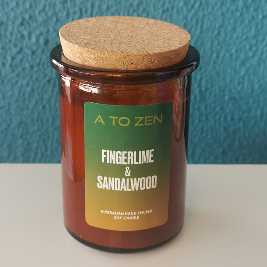 Fingerlime & Sandalwood Soy Candle -Small