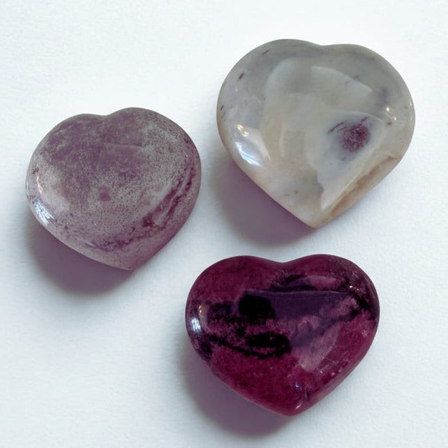 Crystal Hearts- Ocean Jasper and Rhodonite