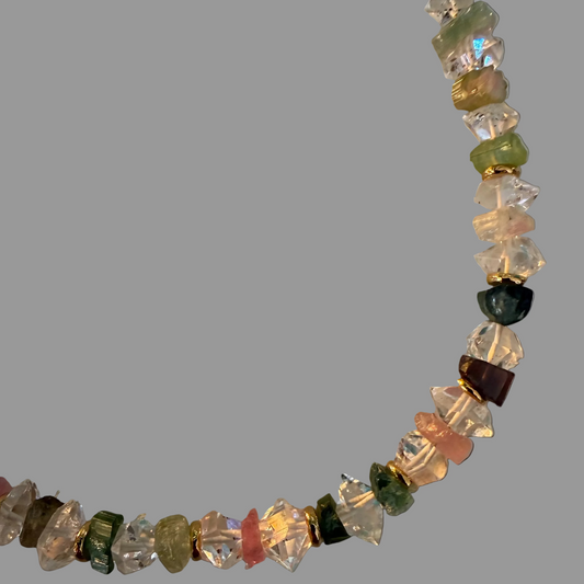 Prism of Light 54 — Herkimer Diamond & Tourmaline Necklace, 18ct Gold Vermeil by My Archetype (Copy)