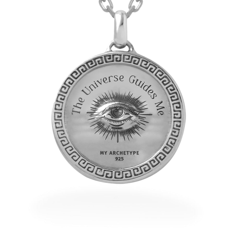 ORACLE TALISMAN MEDALLION  & CHAIN in STERLING SILVER