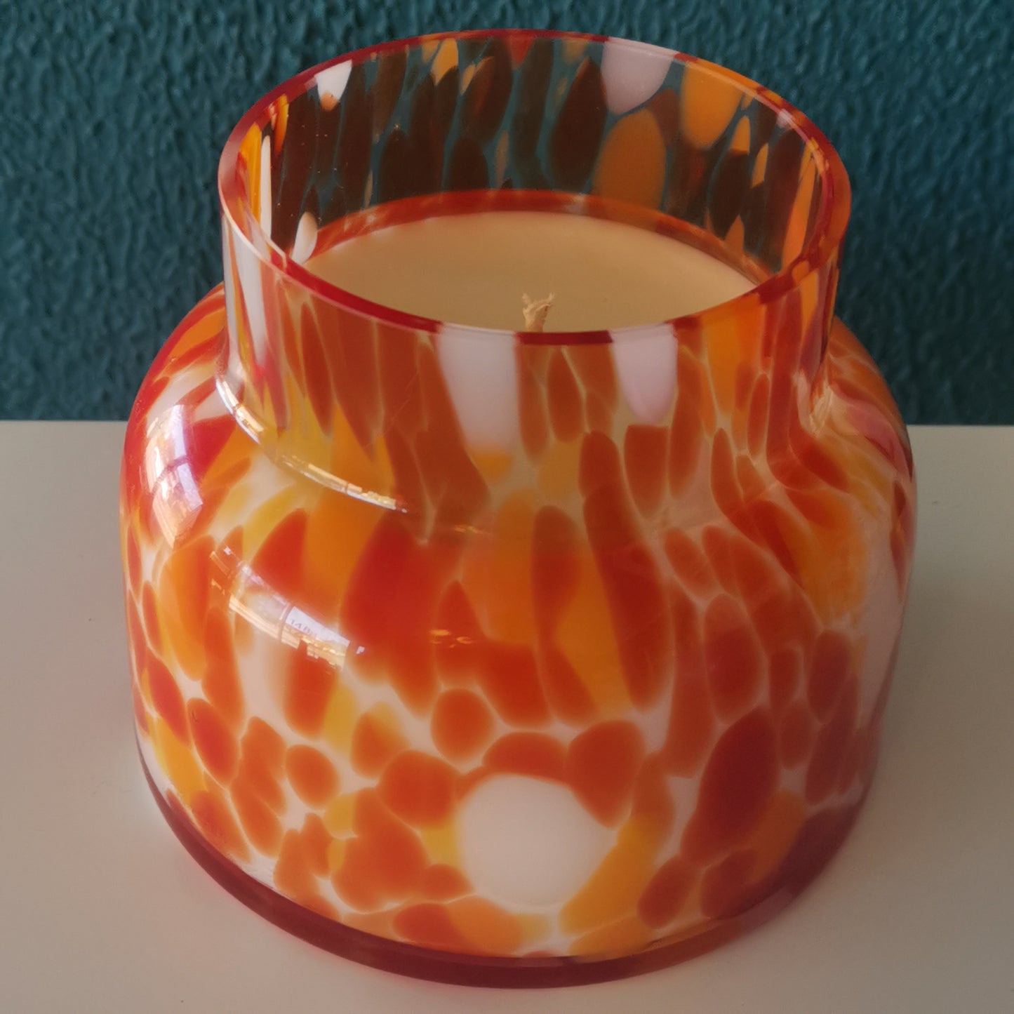 Orange Glass Lamp Soy Candle in Champagne & Strawberries