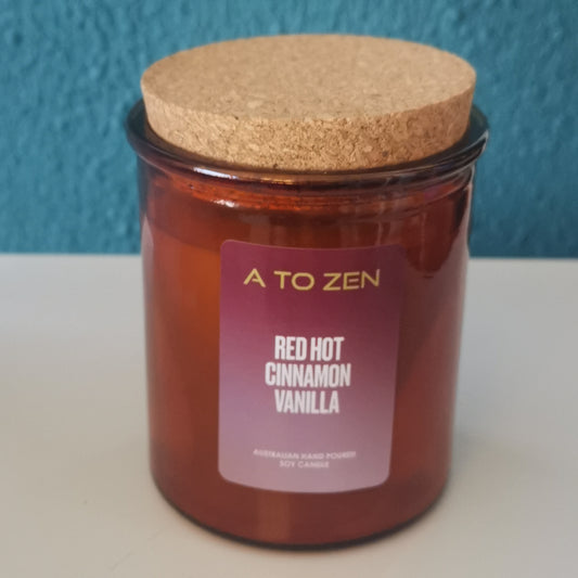 Red Hot Vanilla Cinnamon Soy Candle -Medium