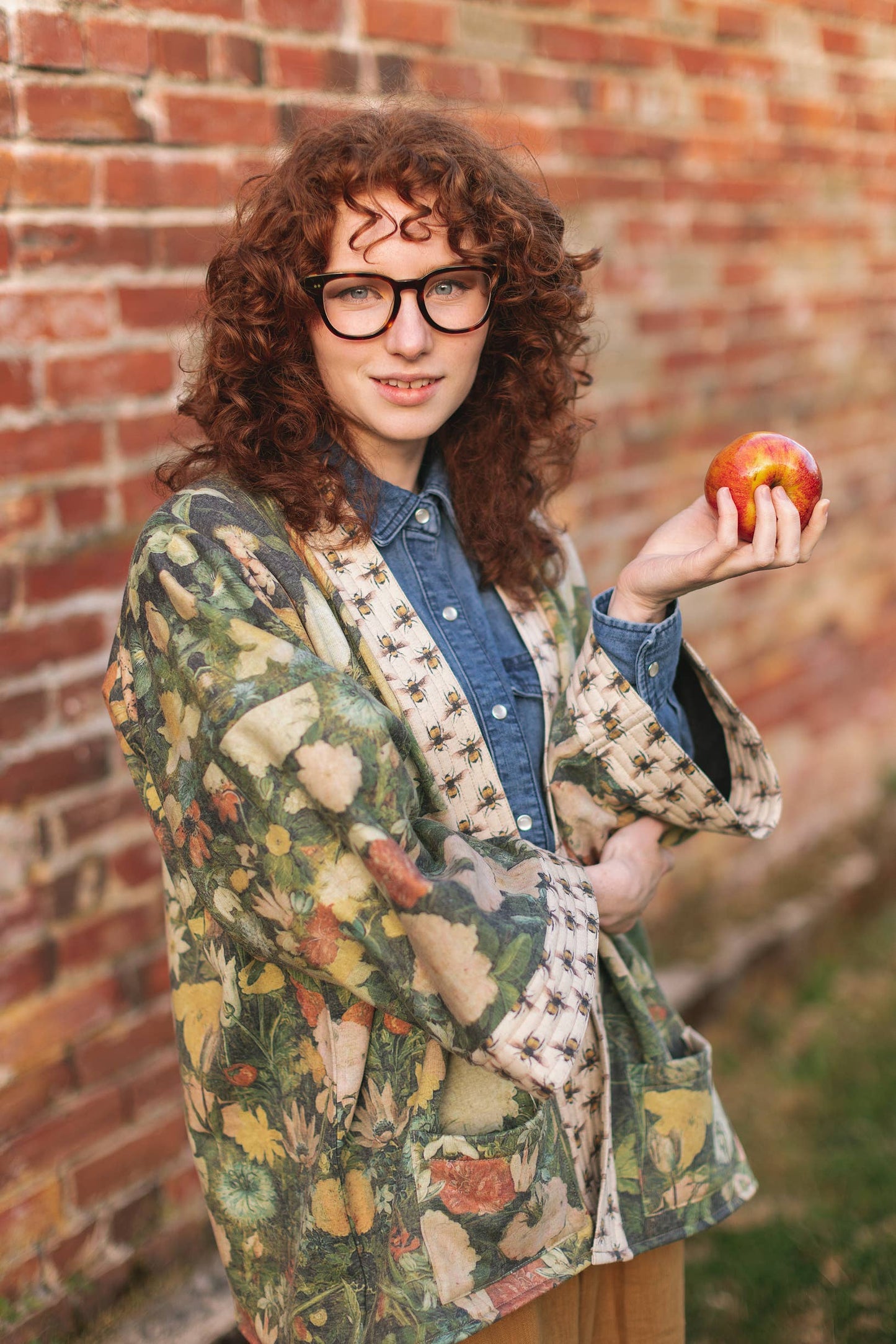 I Dream in Flowers Fleece Cottage Cardigan Kimono Jacket- One size