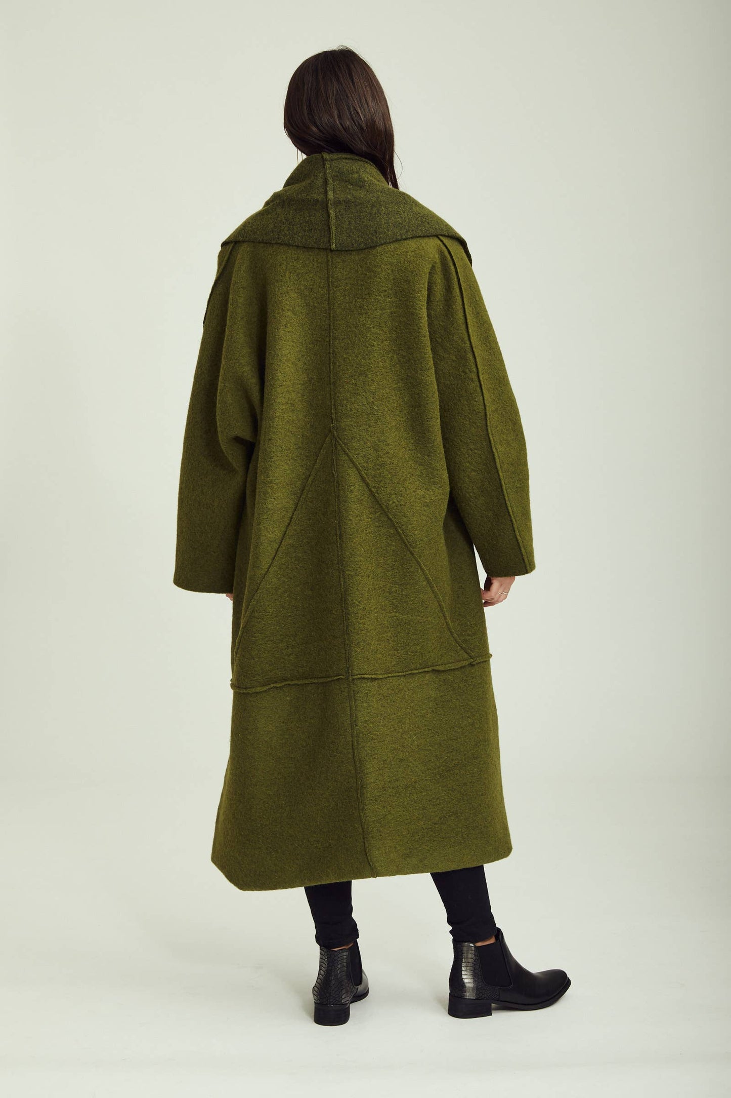 Italian Wool Coat: Khaki/ One size