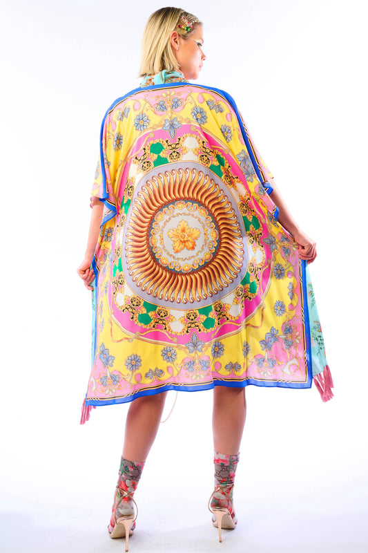 Jianna Kimono: Pink/Yellow Combo / One Size