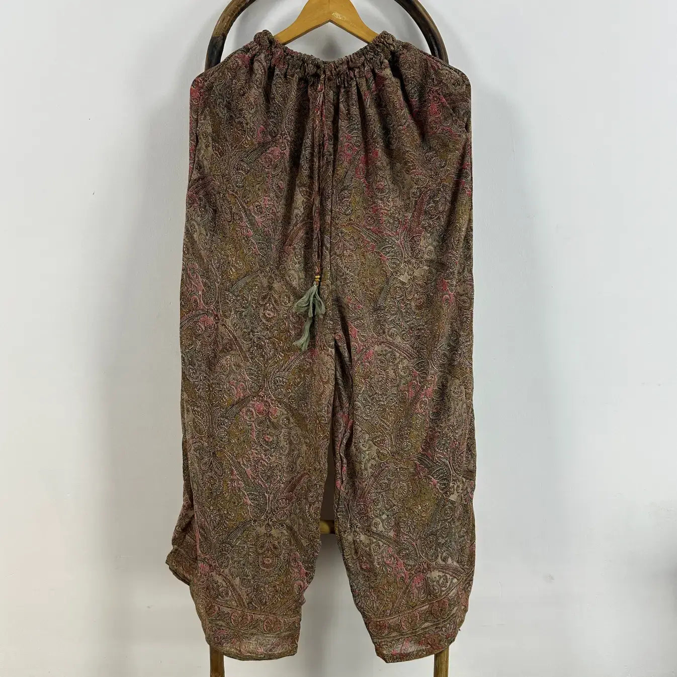 Recycle Silk Drawstring Pants BohoChic Hippie Flowy Trouser