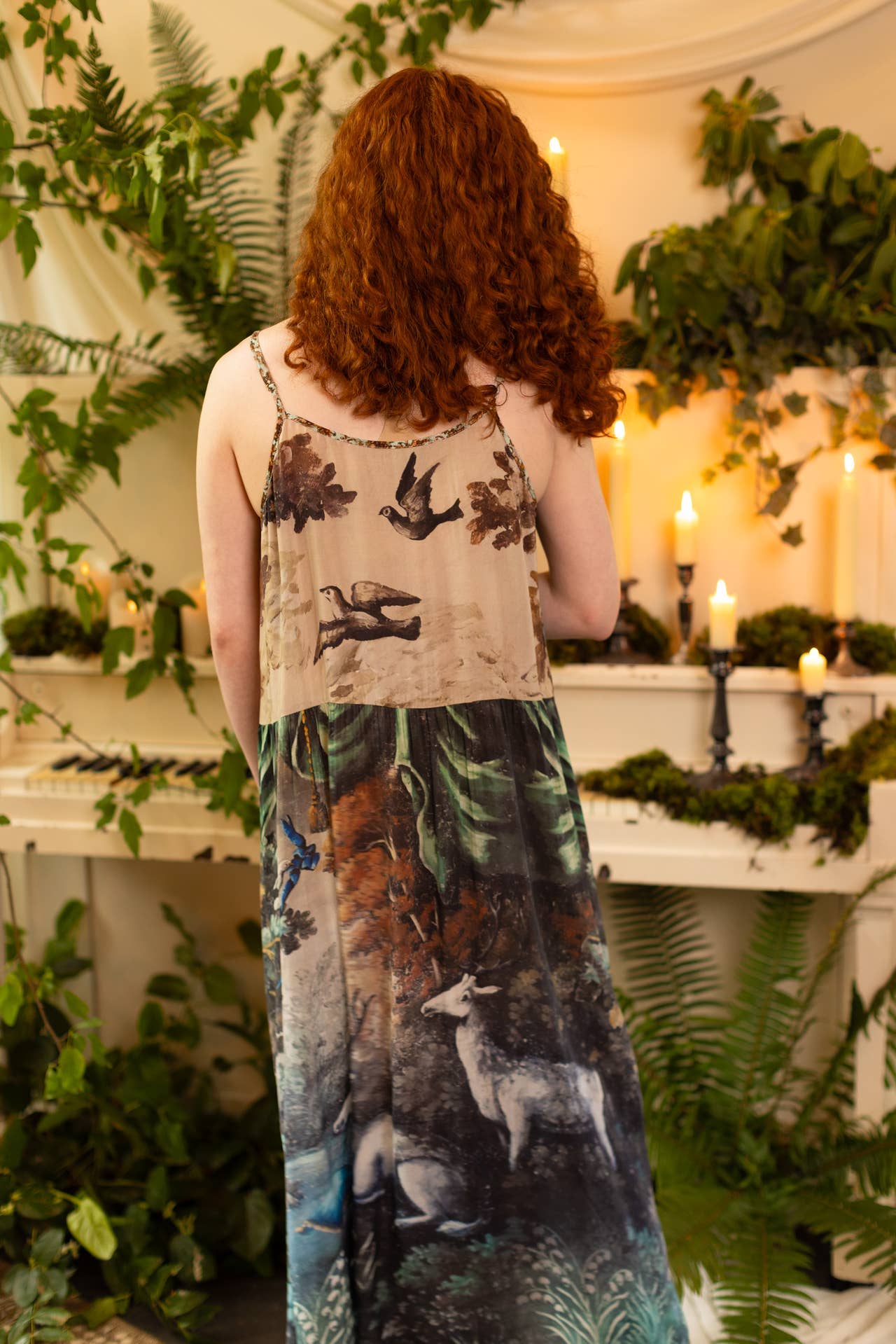 Theatre of Dreams Bohéme Long Maxi Slip Dress with Deer: S/M (fits approx. size 8-10)