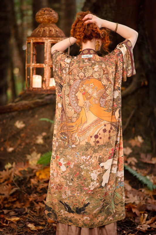 Dream Weaver Opera Kimono Duster Robe with Zodiac Signs