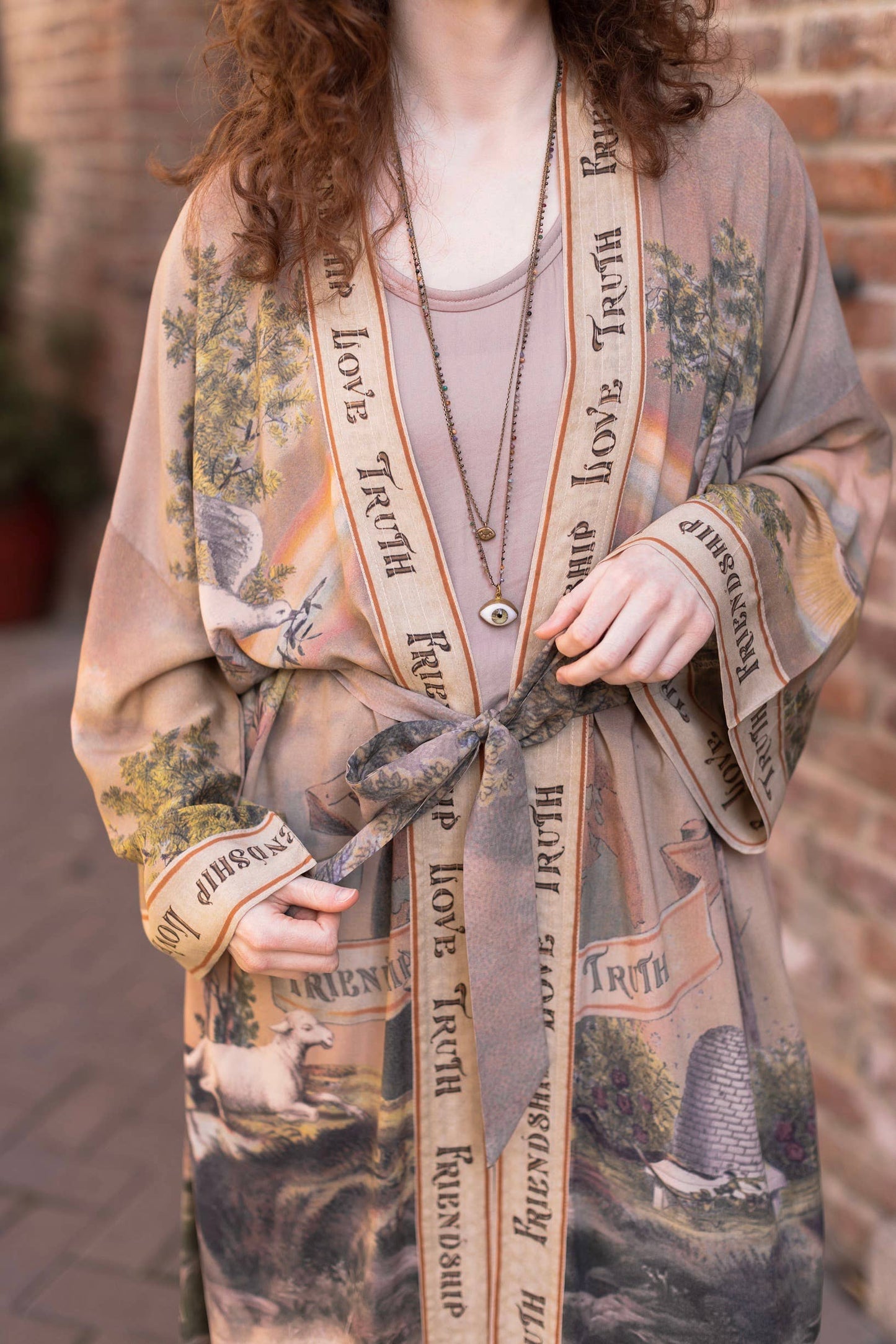 Friendship Love &Truth Vintage Wash Opera Duster Kimono Robe