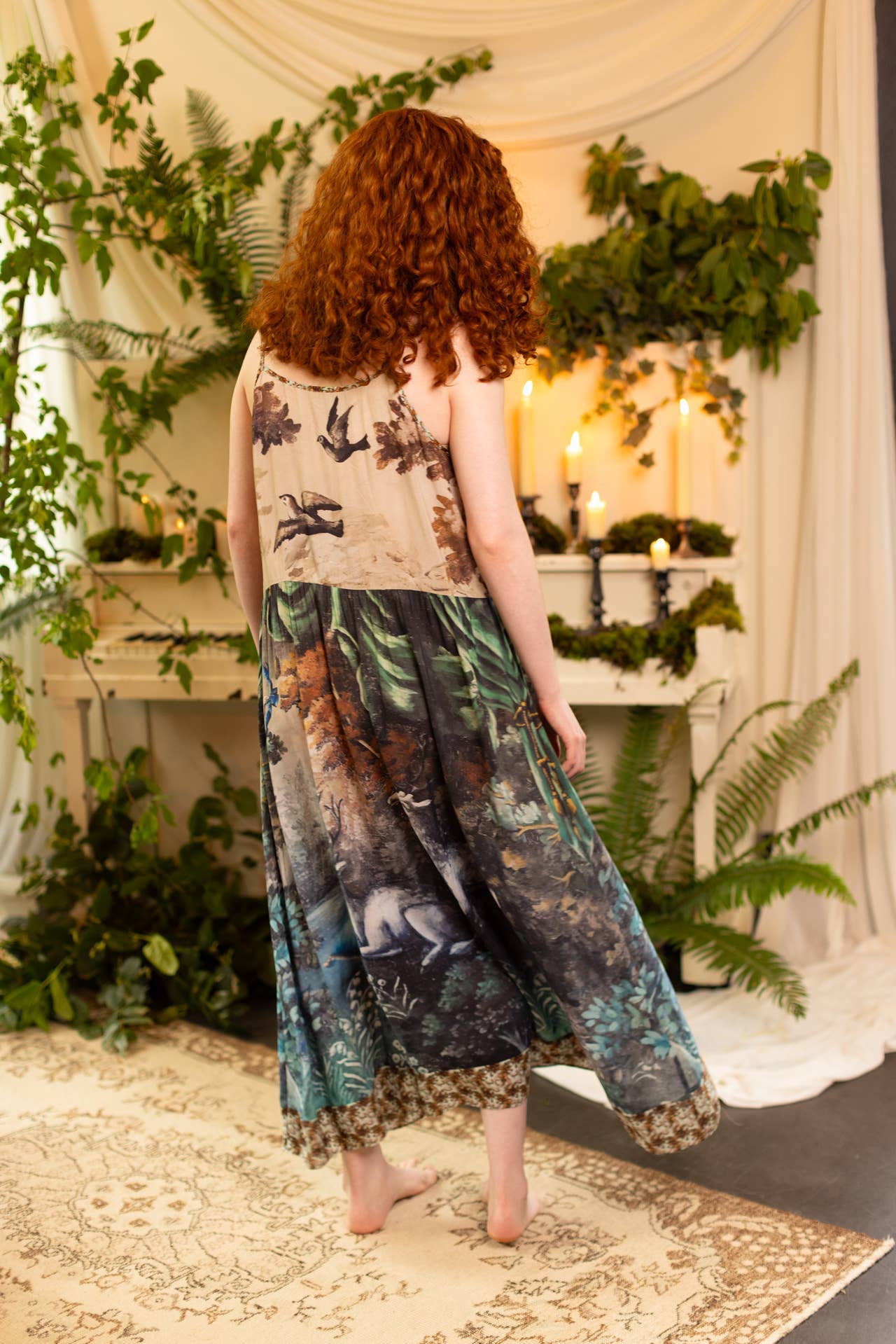 Theatre of Dreams Bohéme Long Maxi Slip Dress with Deer: S/M (fits approx. size 8-10)