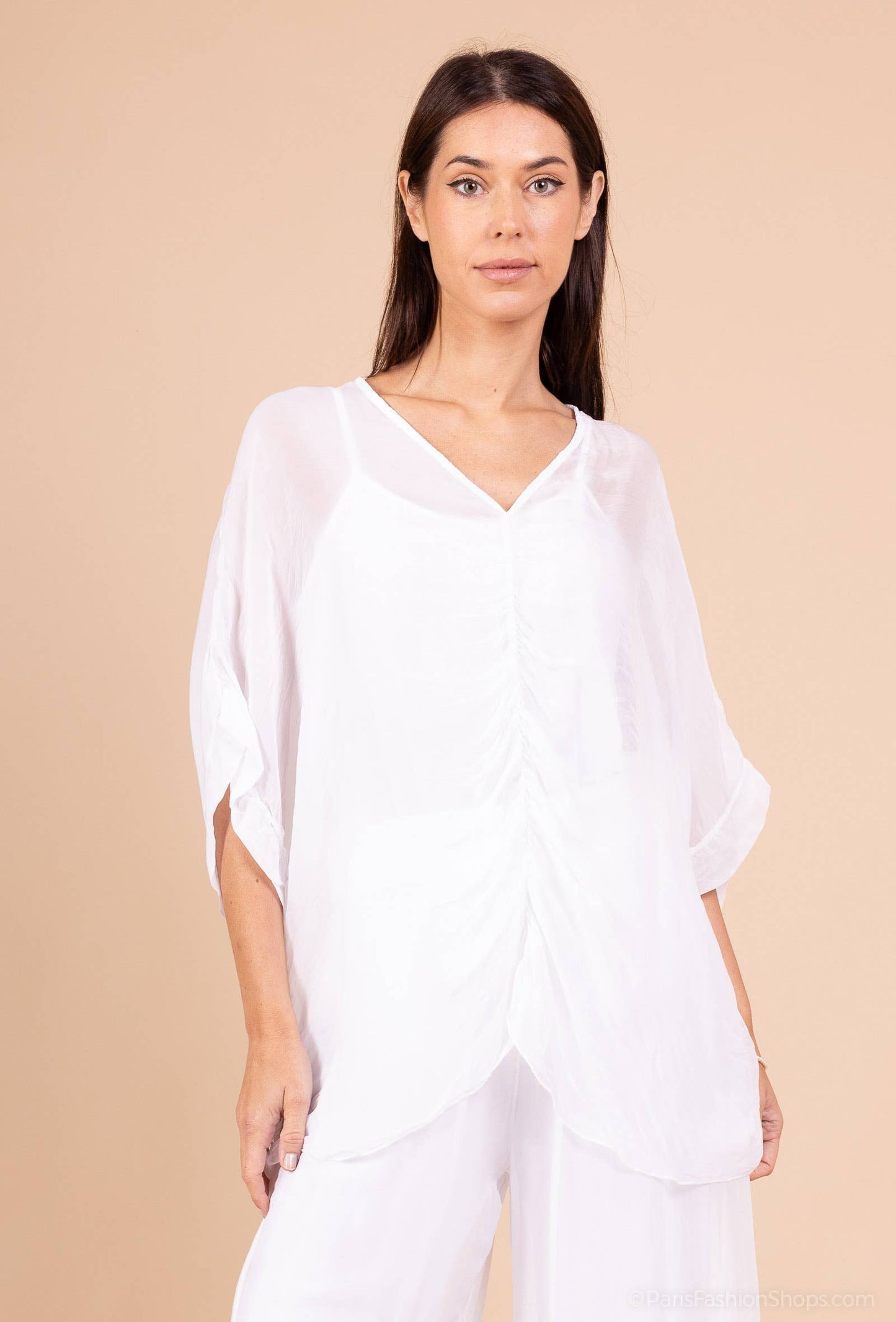 Silk Top: White- One size-S to M
