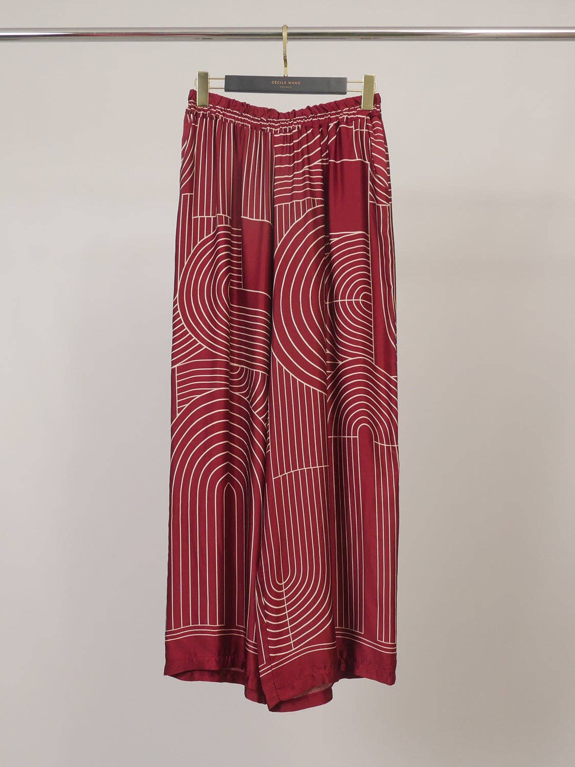Satin trousers : Bordeaux