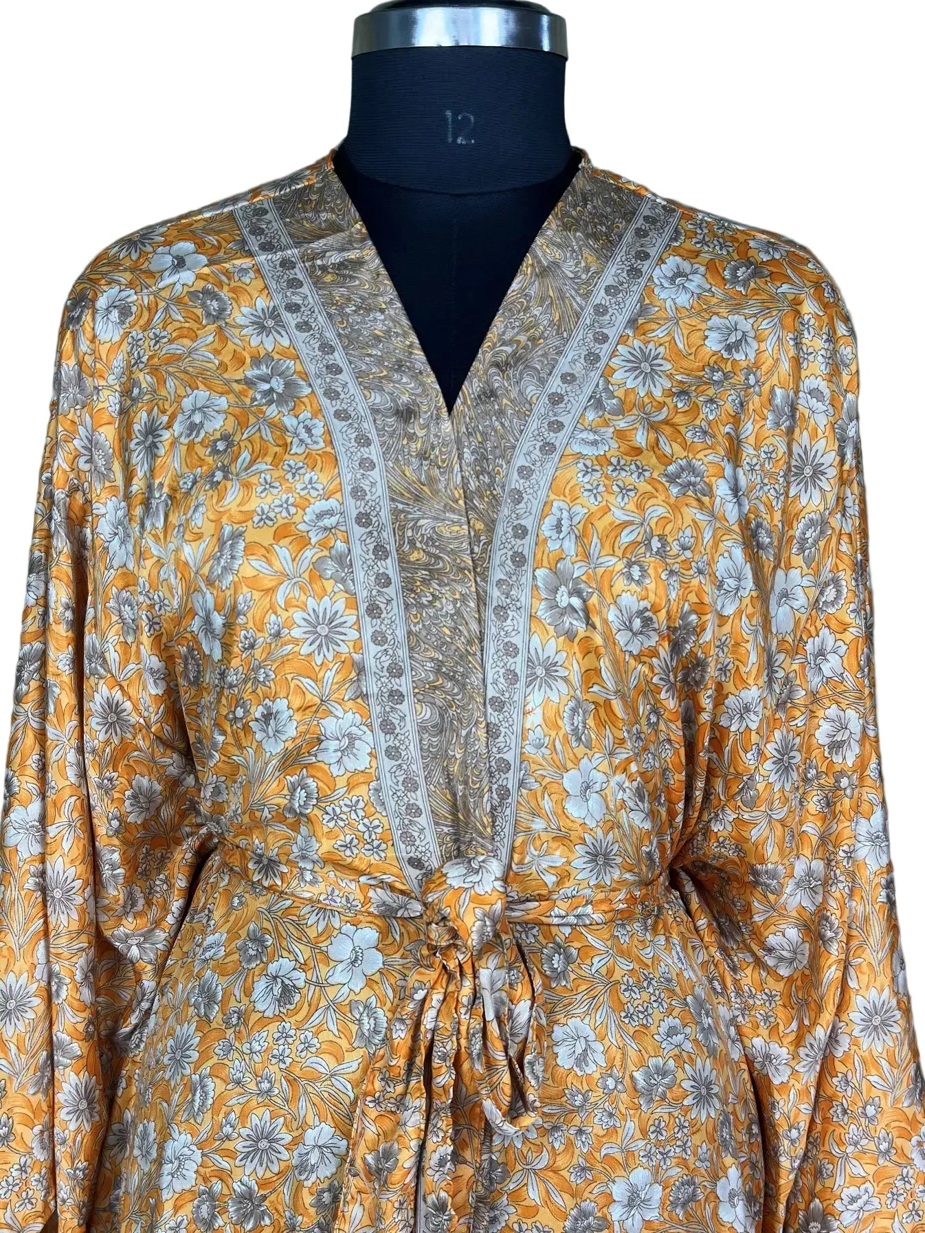 Boho Kimono Recycle Silk /Beach Coverup - One Size