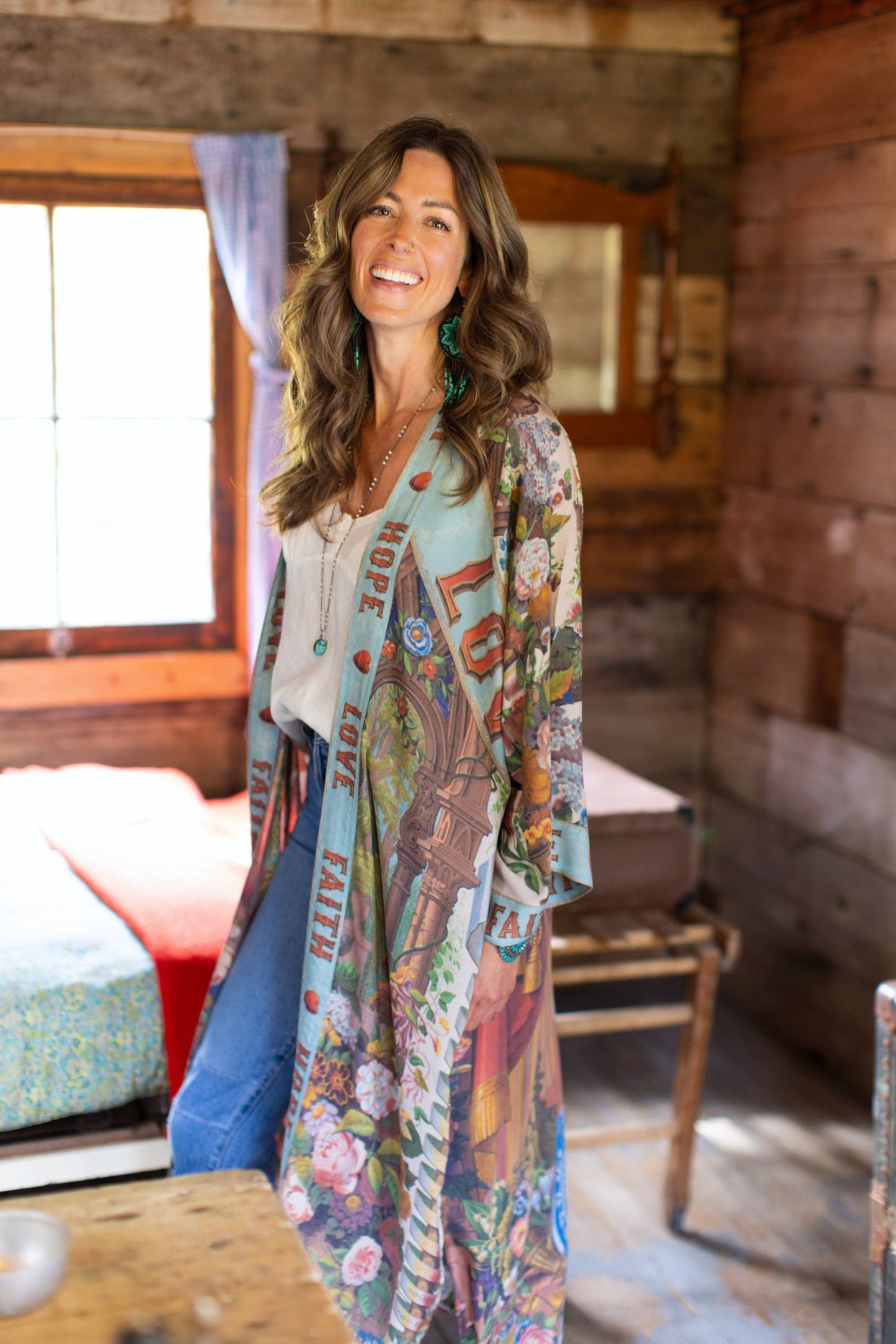 Love Language Opera Duster Kimono Robe w/ Faith, Hope