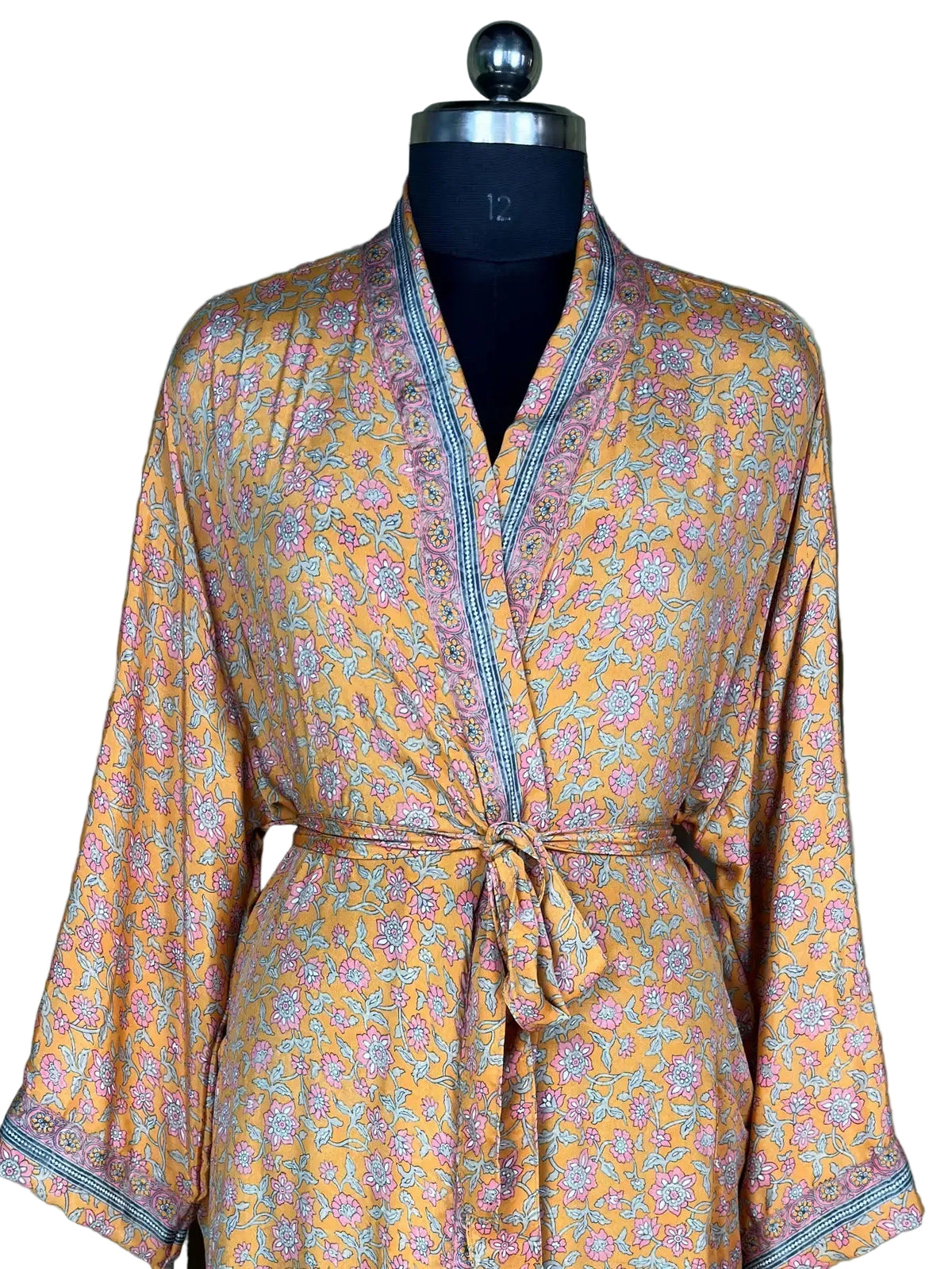 Recycle Silk Women Kimono Boho Beach Spa Cover up