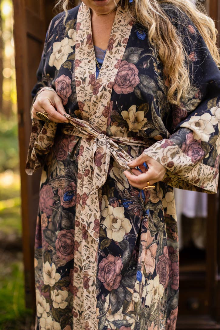 Lionheart Opera Duster w/ botanicals & Narnia inspired print