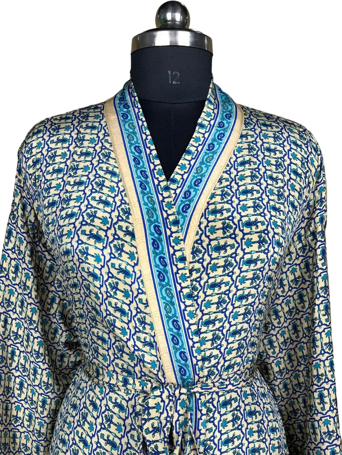 Recycle Silk Women Kimono Boho Robe Beach Spa Cover up