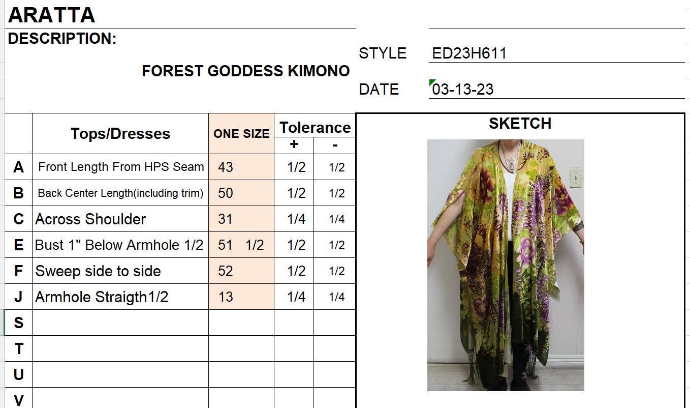 Forest Goddess Velvet Kimono- One Size