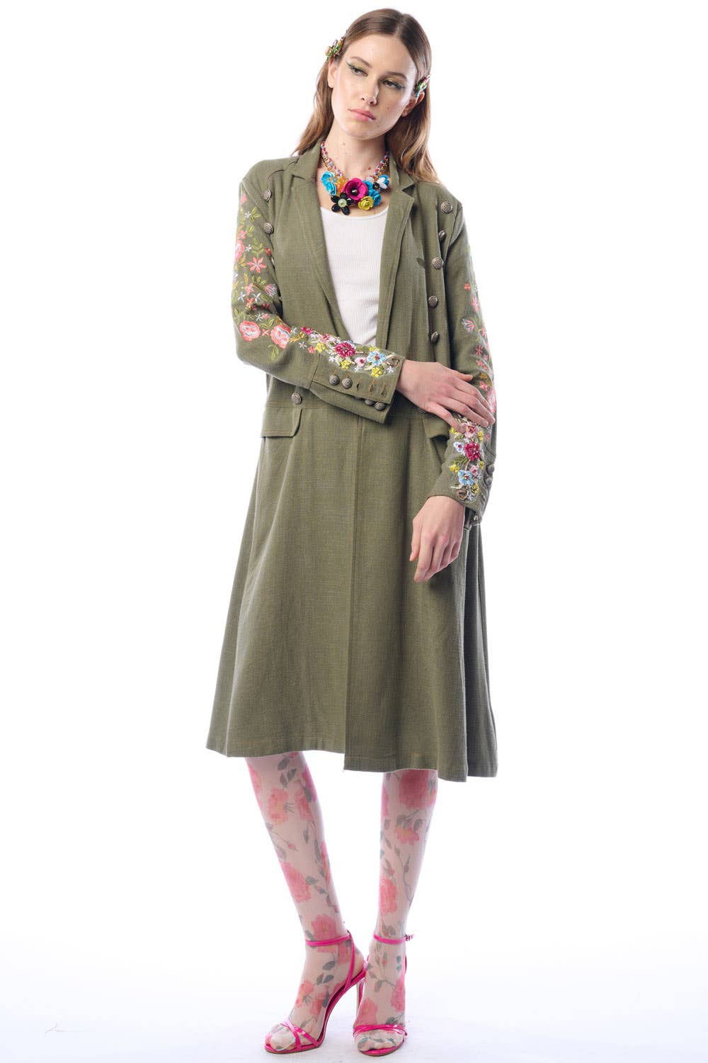 Cherish Coat - Olive | Trench Coat | Ramie Jacket: Olive / S