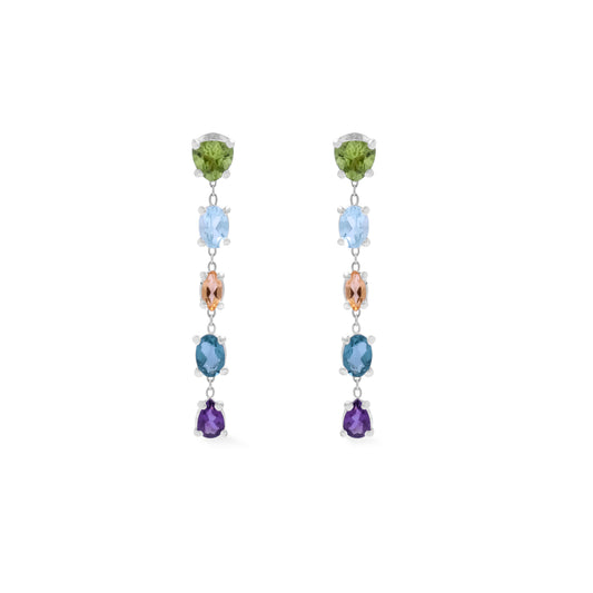 My Archetype Multi-Gemstone Drop Sterling Silver Earrings