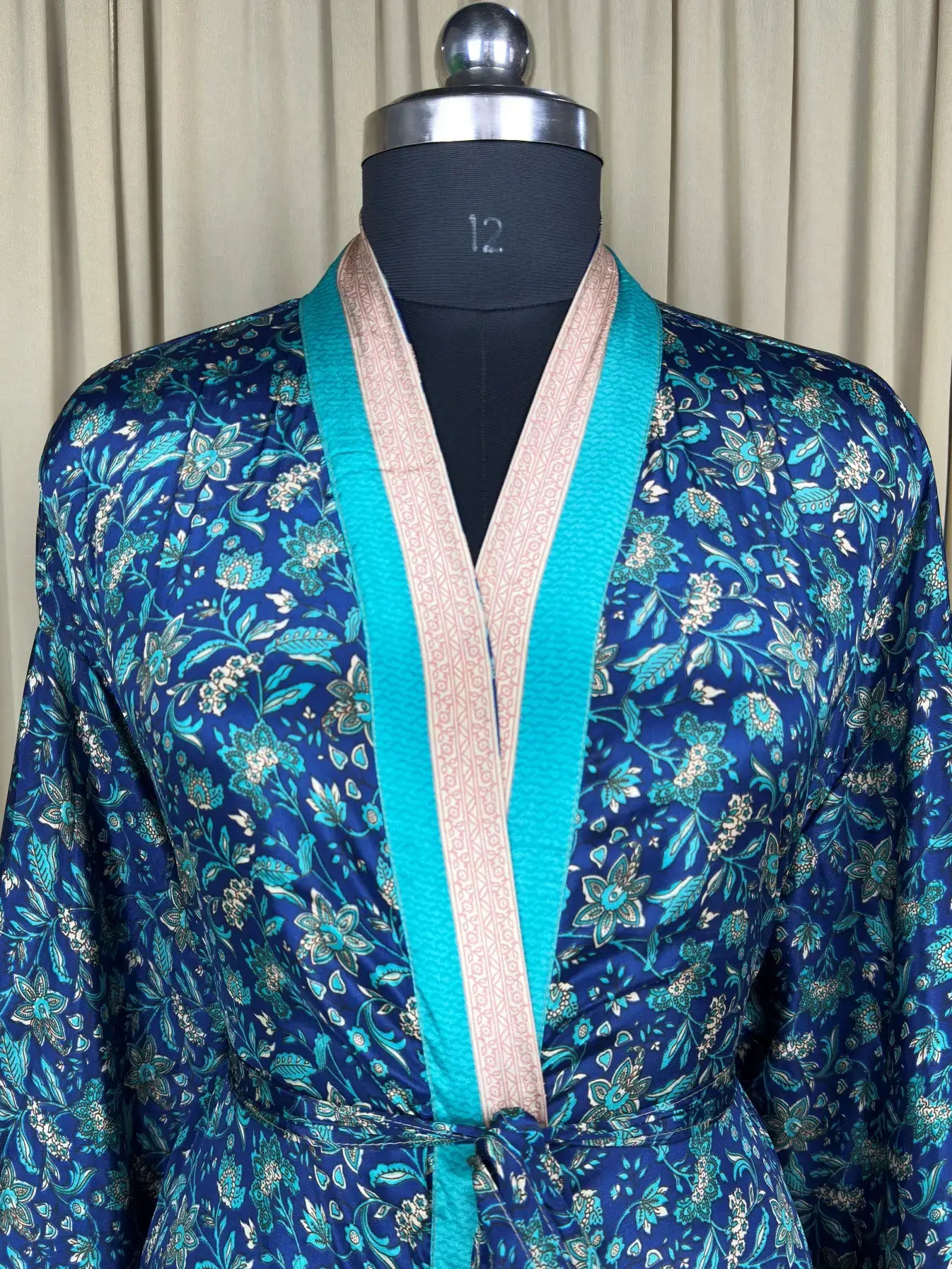 Recycle Silk Women Kimono Boho House Robe Beach Spa Cover up