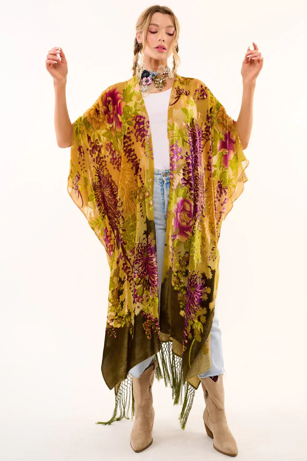 Forest Goddess Velvet Kimono- One Size