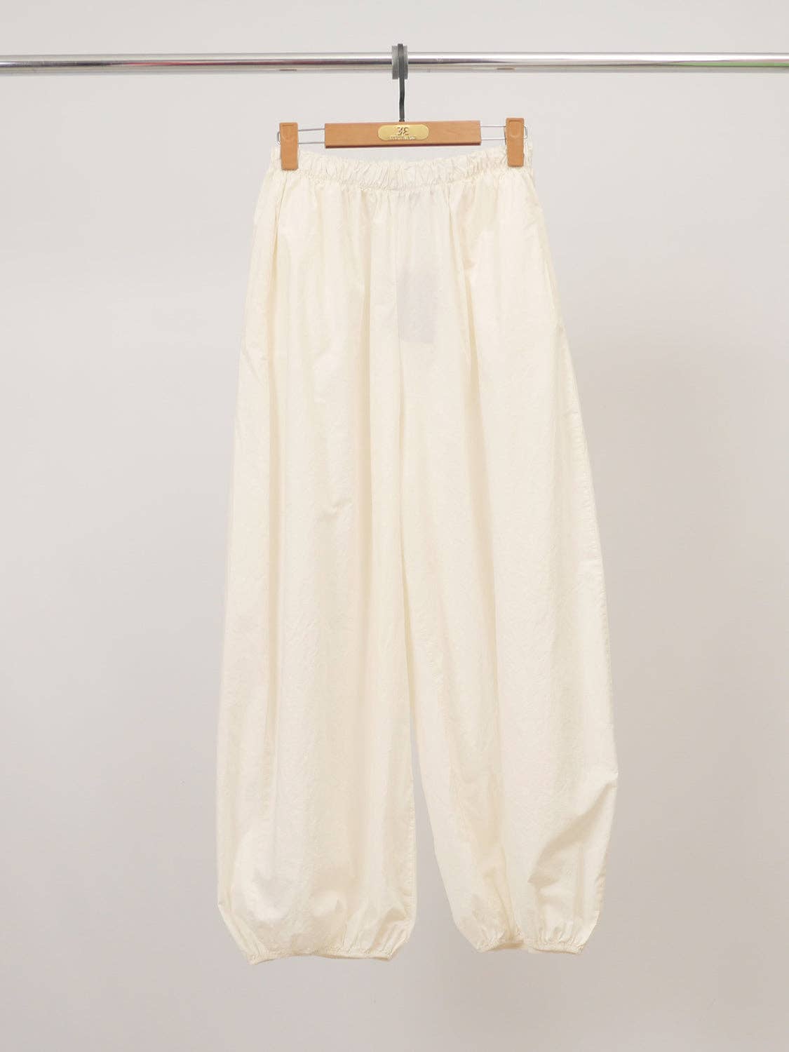 Balloon cotton trousers: Ivory