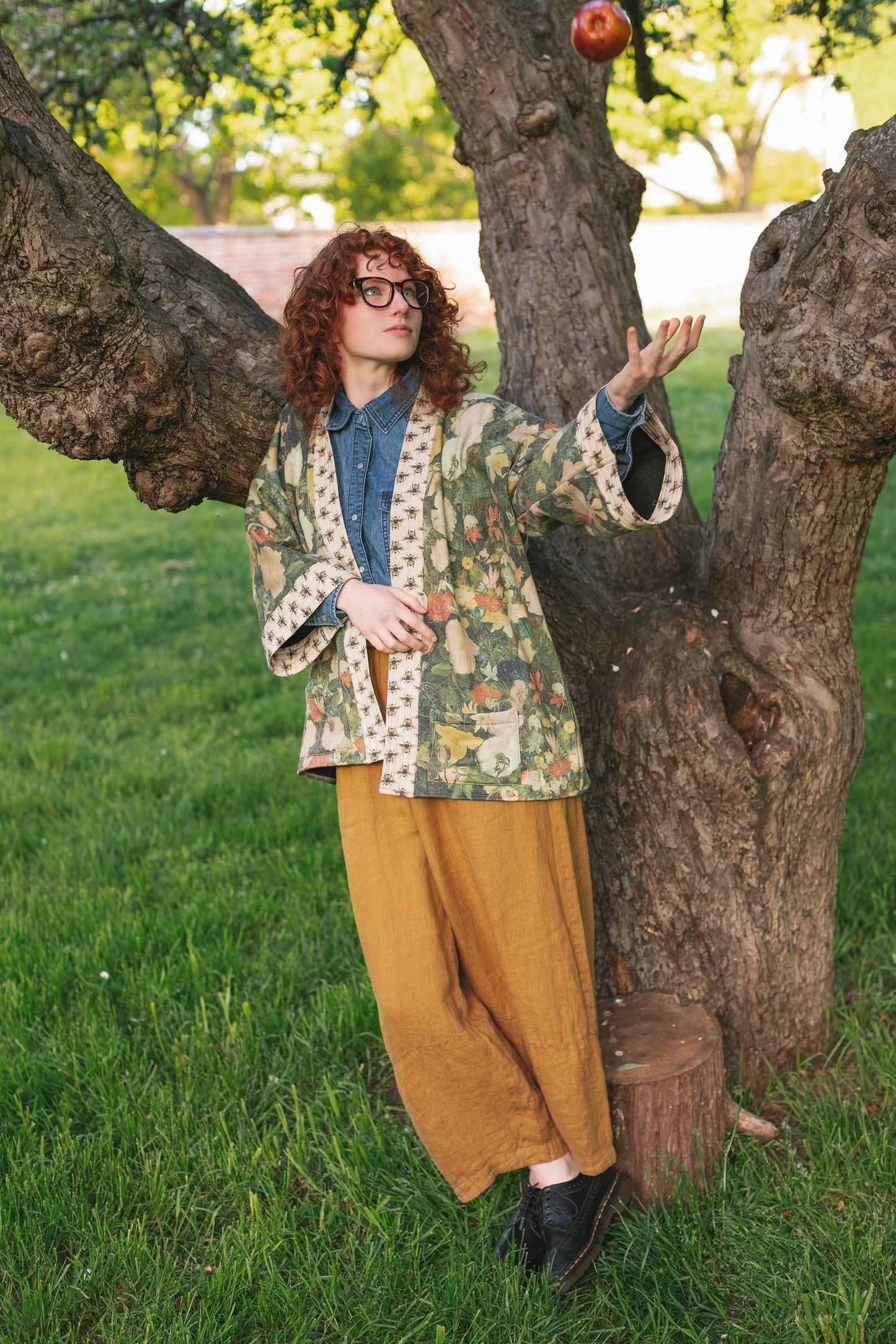 I Dream in Flowers Fleece Cottage Cardigan Kimono Jacket- One size