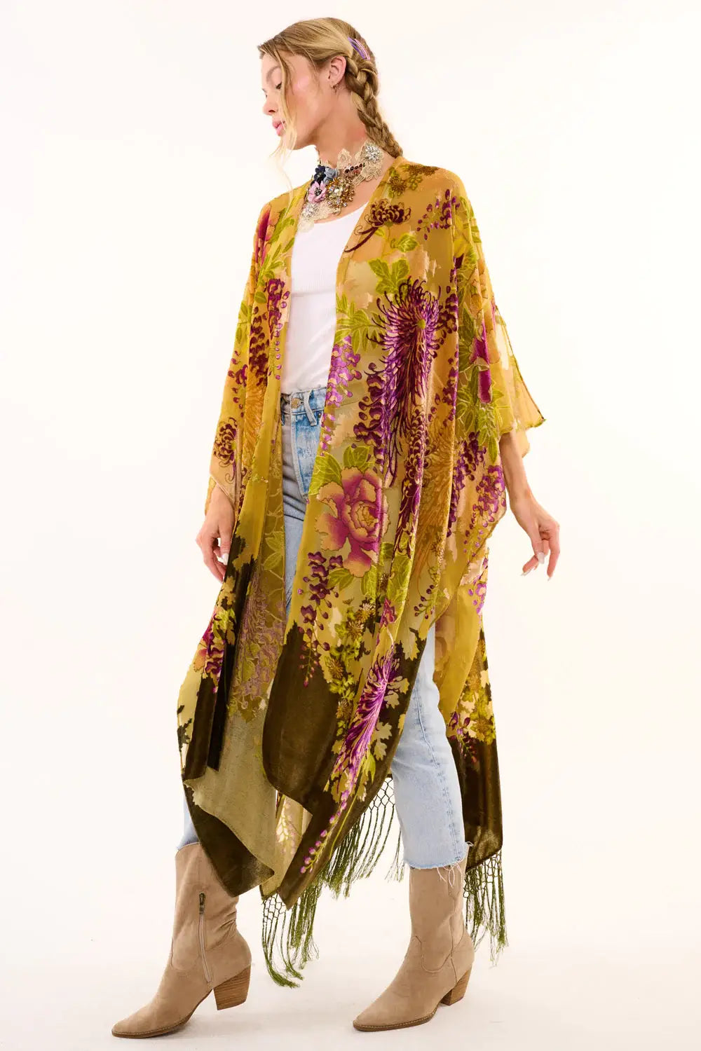 Forest Goddess Velvet Kimono- One Size