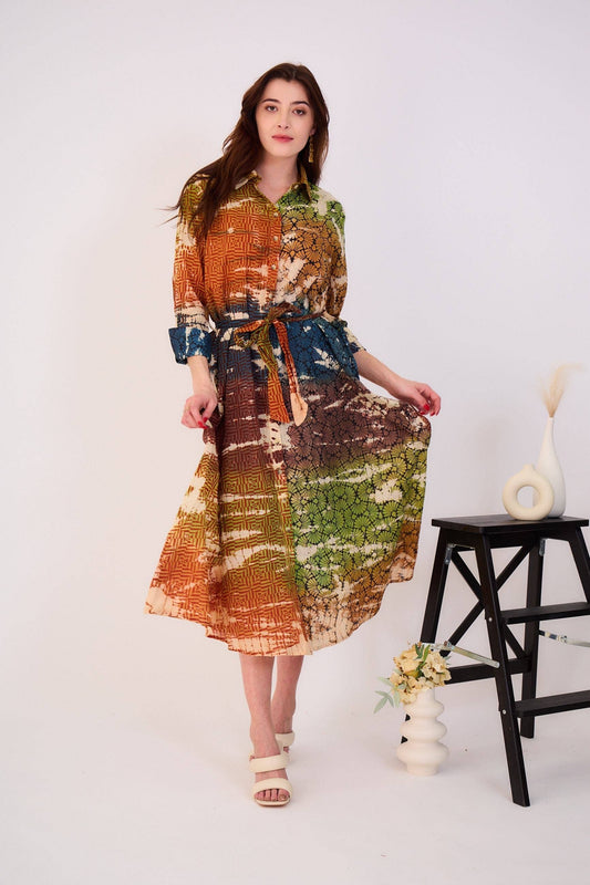 Tie and dye shirt dress - One size