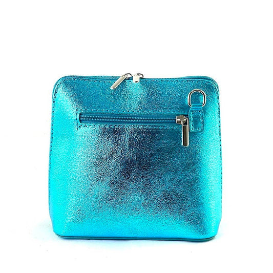 ITALIAN LEATHER TOTE BAG-TURQUOISE