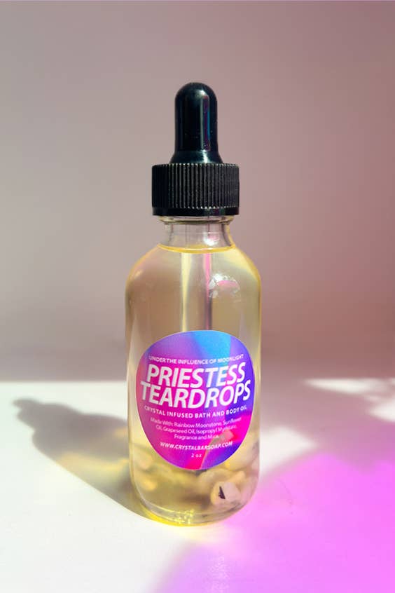 Priestess Teardrops -  Crystal Infused Bath and Body Oil