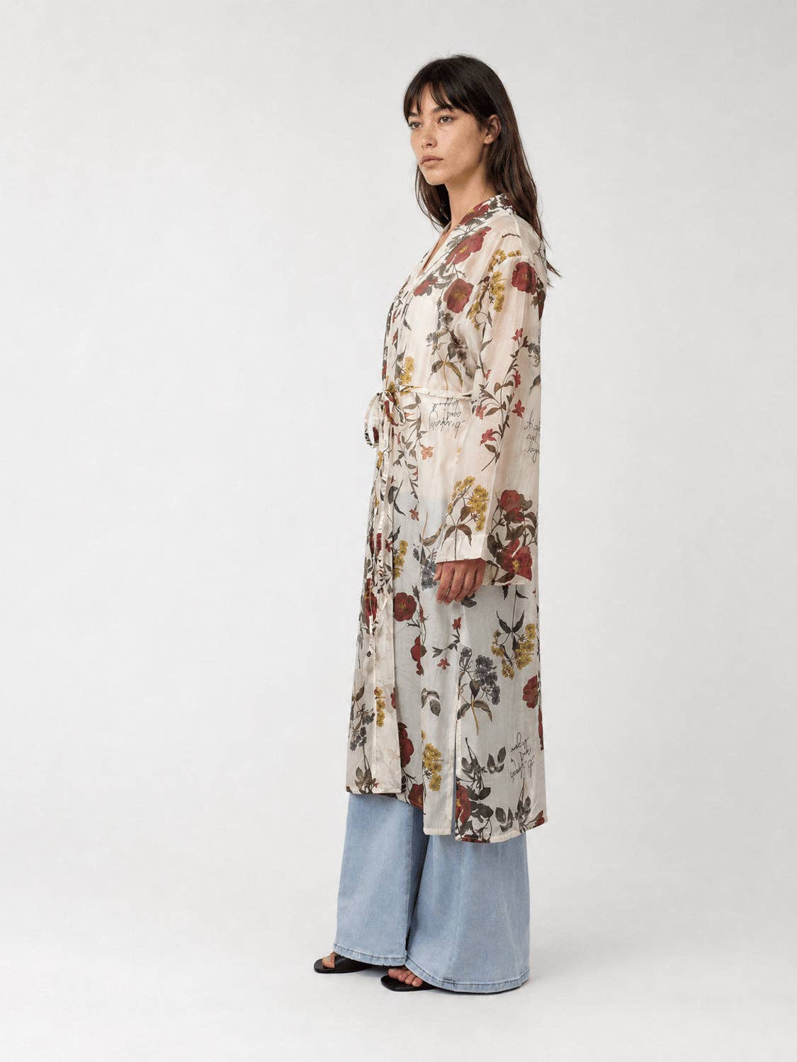 Flowing floral print kimono : One Size