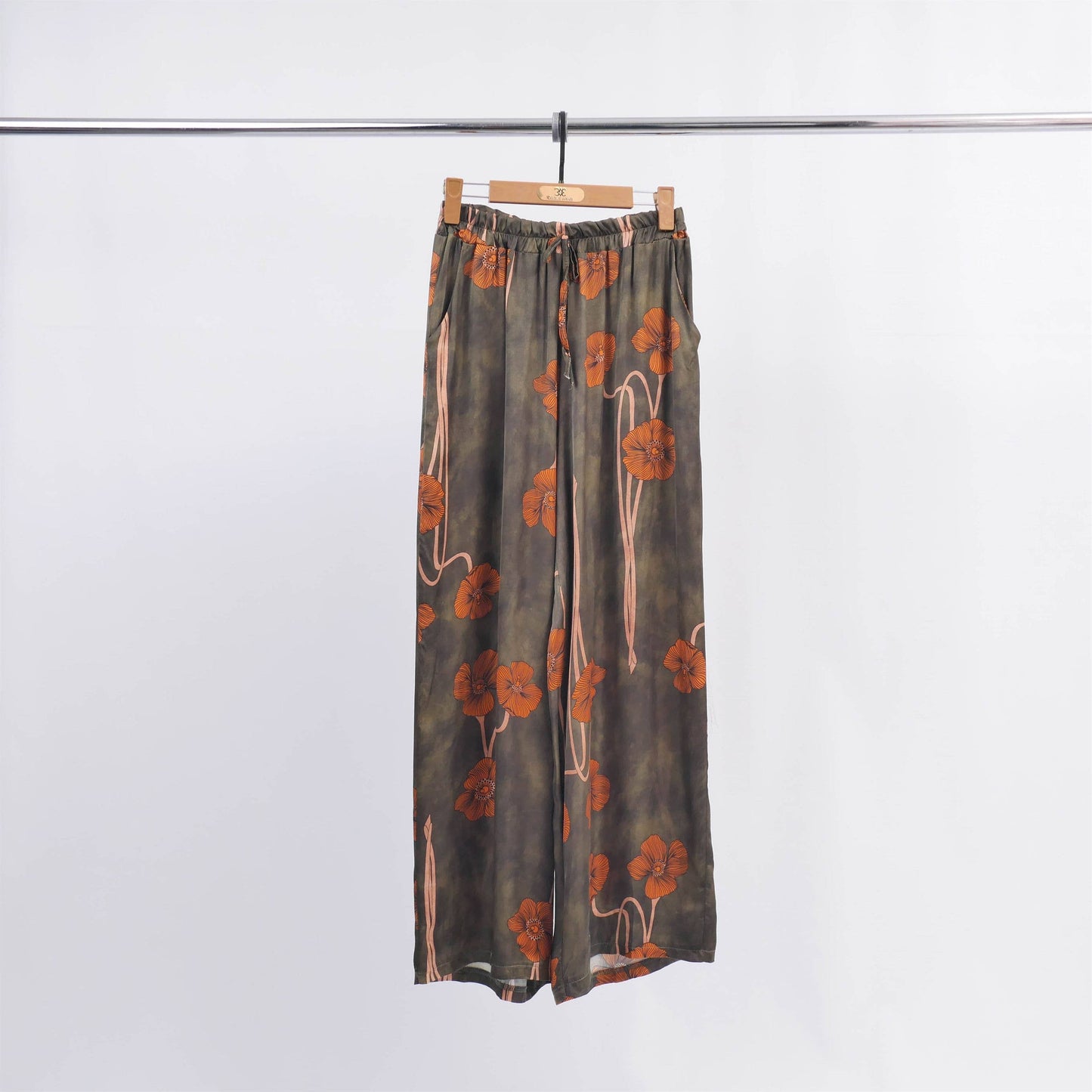 Printed viscose/silk pants-made in italy